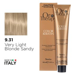 Fanola Oro Therapy Color Keratin Hair Colour 9.31 Very Light Blonde Sandy