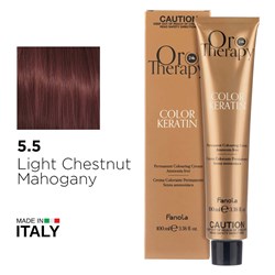 Fanola Oro Therapy Color Keratin Hair Colour 5.5 Light Chestnut Mahogany