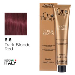 Fanola Oro Therapy Color Keratin Hair Colour 6.6 Dark Blonde Red