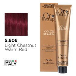 Fanola Oro Therapy Color Keratin Hair Colour 5.606 Light Chestnut Warm Red