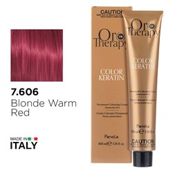 Fanola Oro Therapy Color Keratin Hair Colour 7.606 Blonde Warm Red
