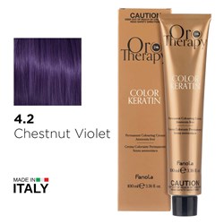 Fanola Oro Therapy Color Keratin Hair Colour 4.2 Chestnut Violet