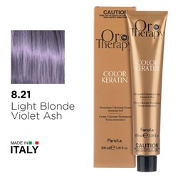 Fanola Oro Therapy Color Keratin Hair Colour 8.21 Light Blonde Violet Ash