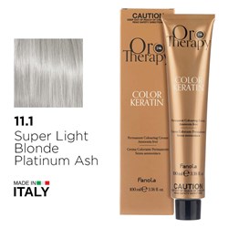 Fanola Oro Therapy Color Keratin Hair Colour 11.1 Super Light Blonde Platinum Ash 