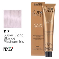 Fanola Oro Therapy Color Keratin Hair Colour 11.7 Super Light Blonde Platinum Iris
