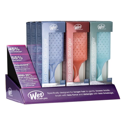 WetBrush Pro Hydro Tie Dye Paddle Detangler Display 9pc