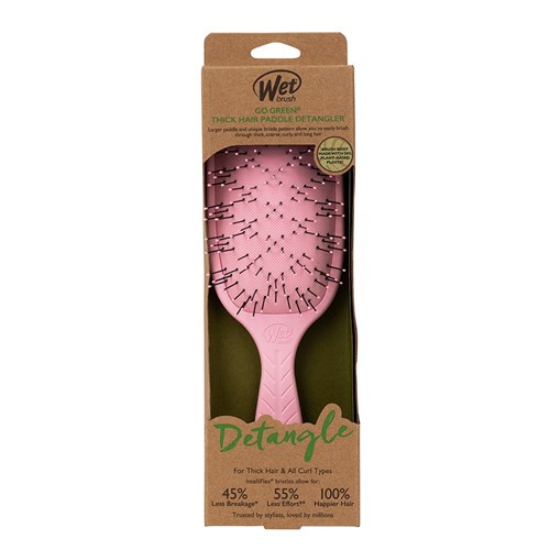 WetBrush Go Green Thick Hair Paddle Detangler Pink