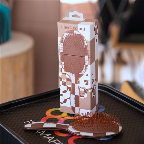 Framar Detangle Hair Brush Checked Out Brown