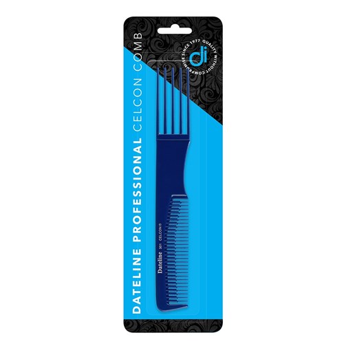 Dateline Professional Blue Celcon 301 Plastic Teasing and Lifter Comb