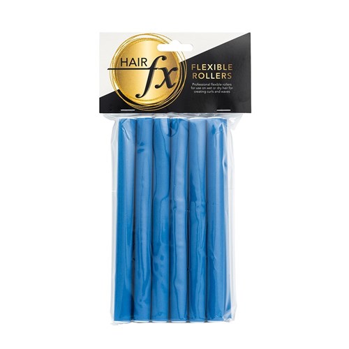 Hair FX Medium Flexible Rollers Blue 12pk