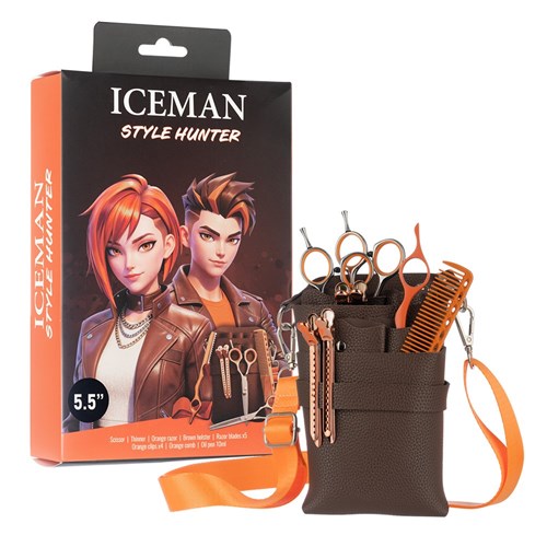 Iceman Style Hunter 5.5” Hairdressing Scissors Set Orange