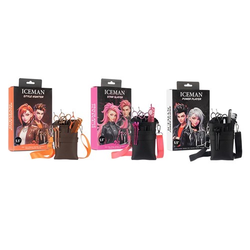 Iceman Power Player 5.5” Hairdressing Scissors Set Black