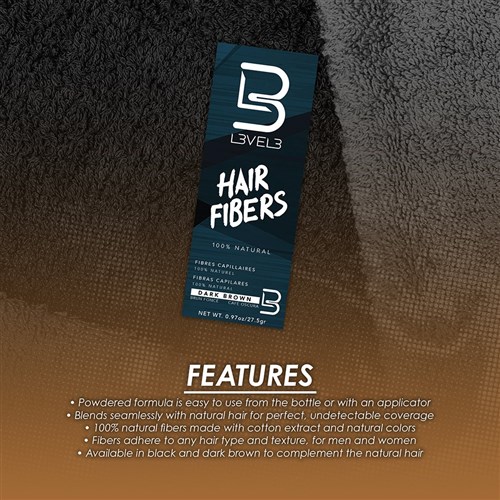 L3VEL3 Hair Fibres Dark Brown