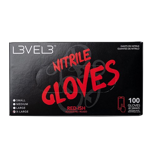 L3VEL3 Nitrile Gloves Red Extra Large 100pk