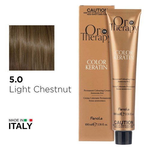 Fanola Oro Therapy Color Keratin Hair Colour 5.0 Light Chestnut