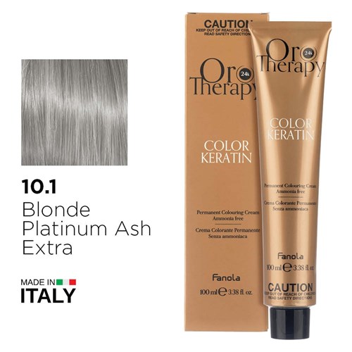 Fanola Oro Therapy Color Keratin Hair Colour 10.1 Blonde Platinum Ash Extra