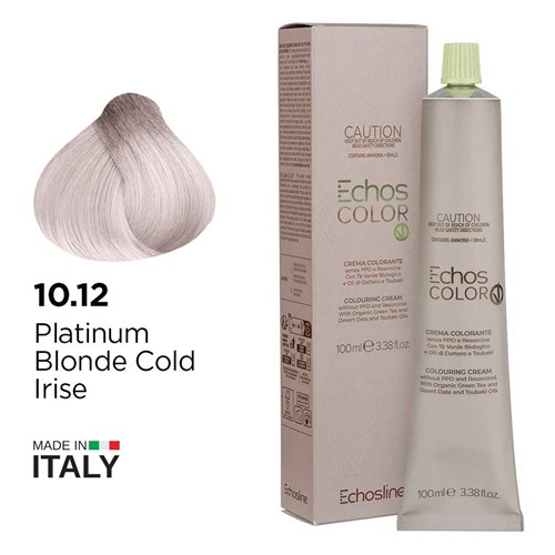 Echos Color Vegan Hair Colour 10.12 Platinum Blonde Cold Irise