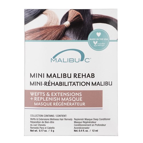 Malibu C Mini Malibu Rehab Wefts Extensions Treatment 12pc